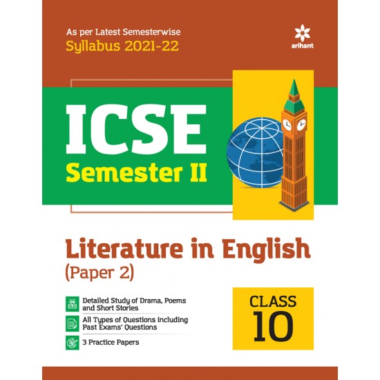 Buy Arihant ICSE Literature in English (Paper 2) Semester 2 Class 10 for 2022 Exam at lowest prices in india
