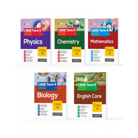 Buy CBSE New Pattern Physics ,Chemistry, Mathematics, Biology & English Core Class 12 for 2022 Exam (MCQs based book for Term 2) (Set of 5 Books) at lowest prices in india