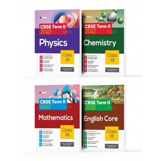 Buy CBSE New Pattern Physics ,Chemistry, Mathematics & English Core Class 12 for 2022 Exam (MCQs based book for Term 2) (Set of 4 Books) at lowest prices in india