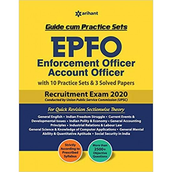 Buy EPFO (Enforcement Offier) Account Officer Guide Cum Practice Sets 2020 at lowest prices in india