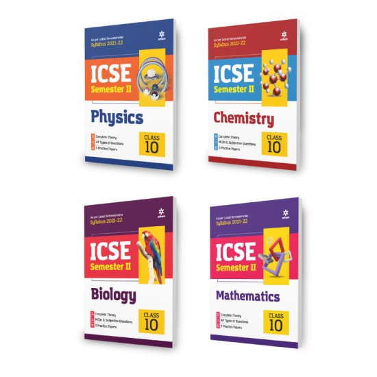 Buy ICSE Physics , Chemistry, Biology & Mathematics Semester 2 Class 10 for 2022 Exam (Set of 4 Books) at lowest prices in india