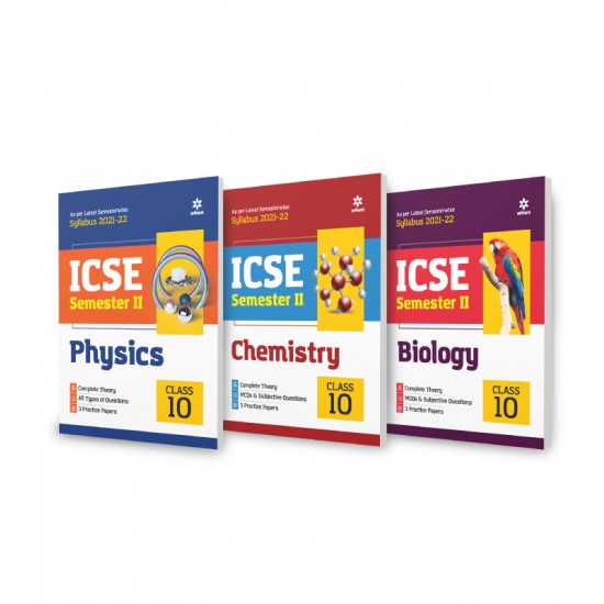 Buy ICSE Physics , Chemistry & Mathematics Semester 2 Class 10 for 2022 Exam (Set of 3 Books) at lowest prices in india