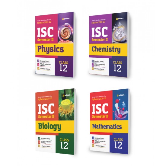 Buy ISC Physics , Chemistry, Biology & Mathematics Semester 2 Class 12 for 2022 Exam (Set of 4 Books) at lowest prices in india