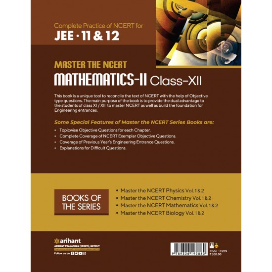 Buy MASTER THE NCERT MATHEMATICS -2 Class XII at lowest prices in india